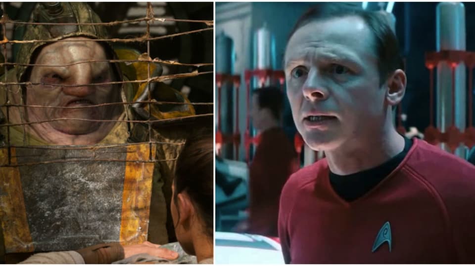 Simon Pegg jako Unkar Plutt ve Star Wars: Síla se probouzí